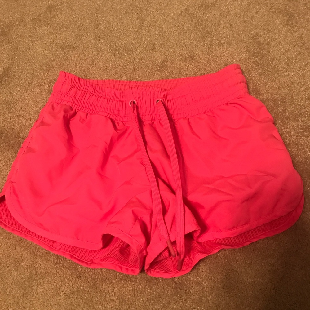 Neon Pink Running Workout Mesh Shorts Small